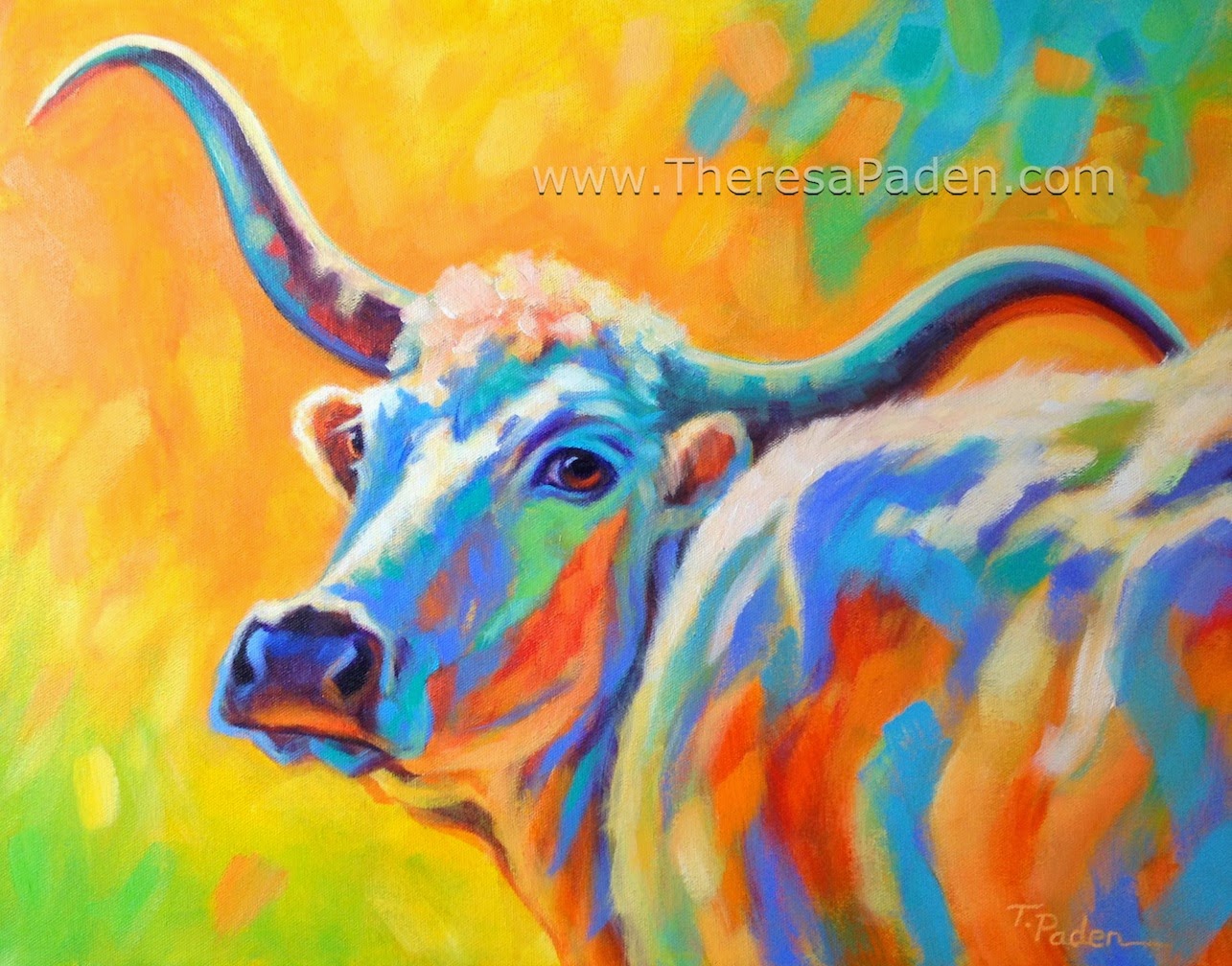 Colorful Longhorn Painting Colorful Longhorn Painting