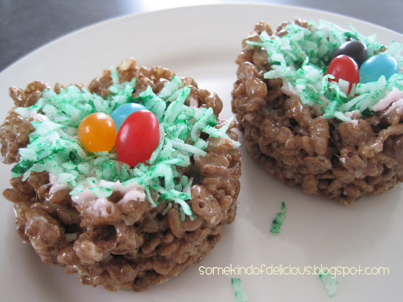 Some Kind of Delicious Easter Treat Rice Krispie Bird's Nest