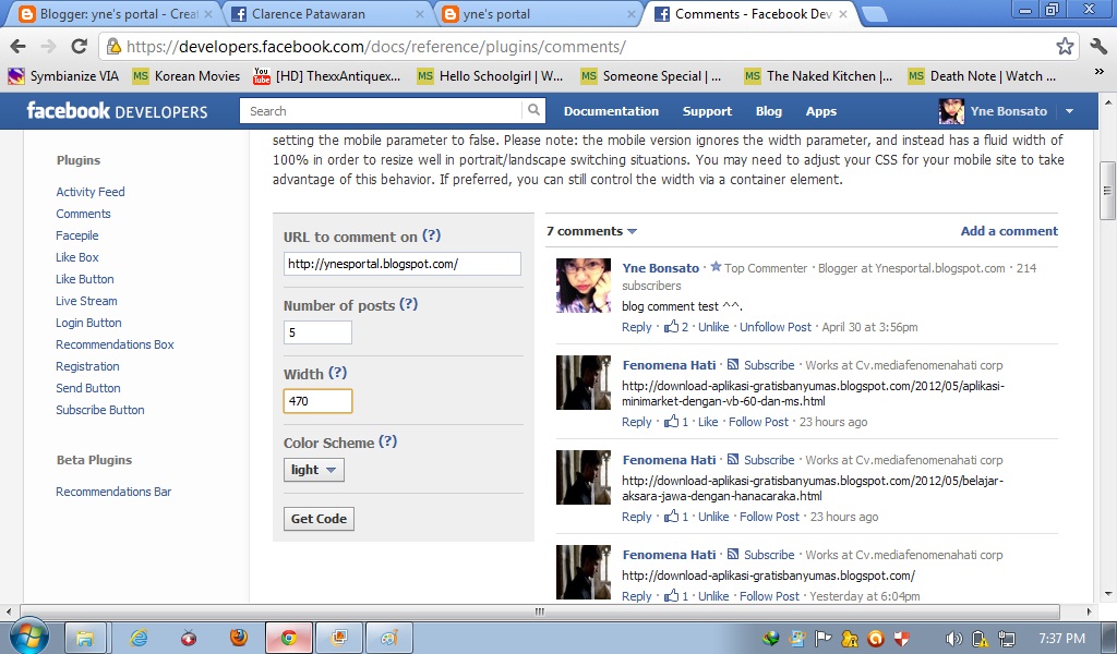 facebook comment box