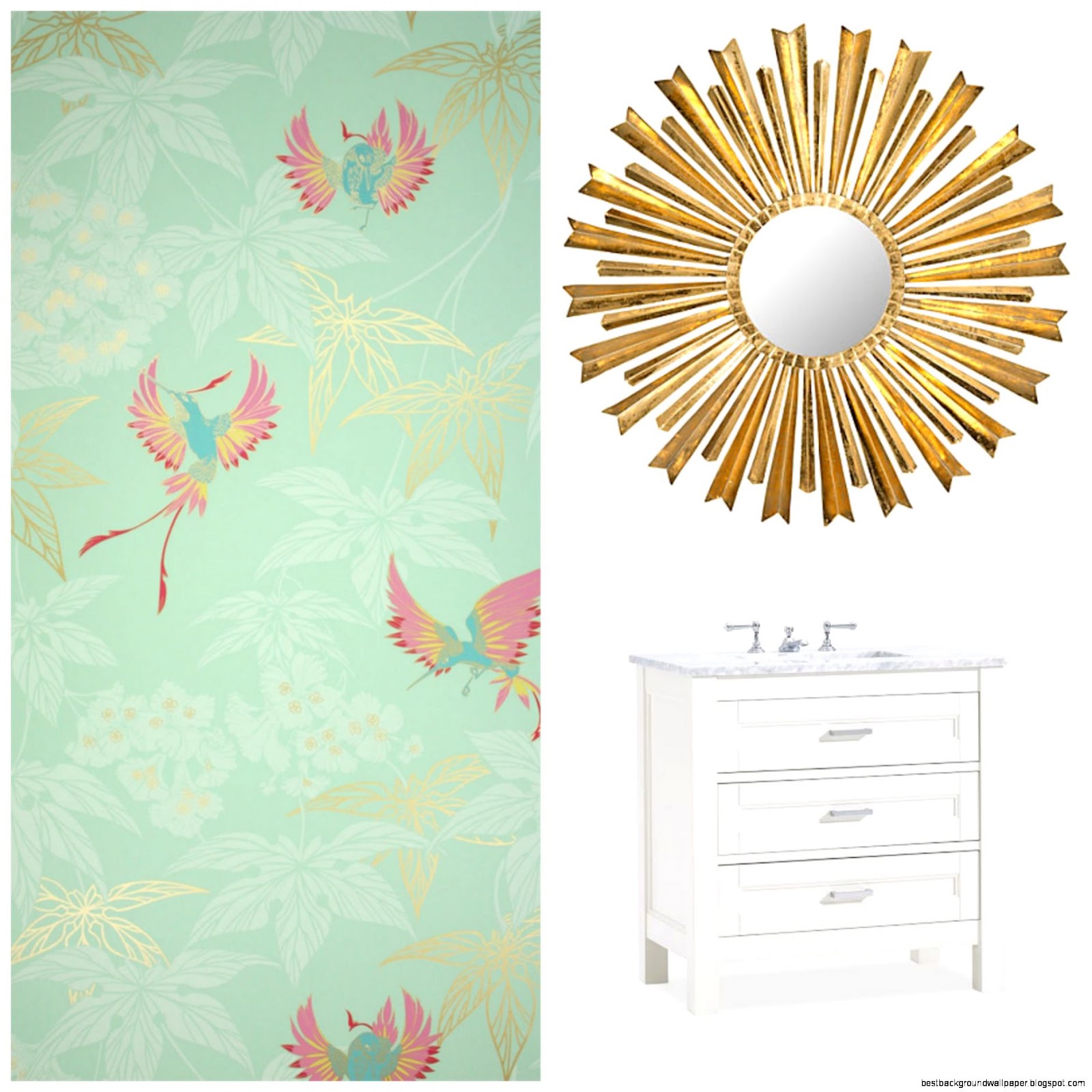 Wallpaper Osborne amp Little ‘Grove Garden’  Sunburst Wall Mirror Wallpaper Osborne amp Little ‘Grove Garden’  Sunburst Wall Mirror