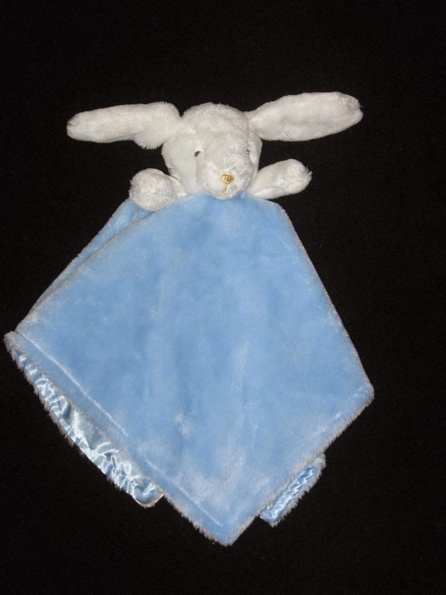 The Lost Lovey Store Blog Blue & White Bunny Security Blanket from The
