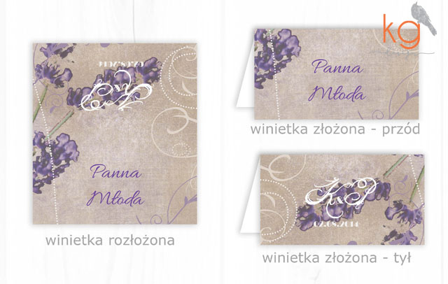 dodatki ślubne, zawieszka na alkohol, podziękowanie dla gości, menu, lawenda, vintage, winietki, numery stołów, plan stołów, księga gości, drzewo, fioletowy, nietypowe, oryginalne, wyjątkowe, ręcznie robione dodatki na ślub i wesele, KG Design, Lawendowy vintage, styl vintage, rustykalny, fiolet, postarzane, industrialne zaporszenia i dodatki, przypinki, ozodobne pudełeczka na prezenty, plakat,