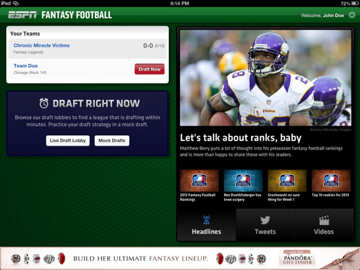 ESPN Fantasy Football App iTunes App By  - FreeApps.ws