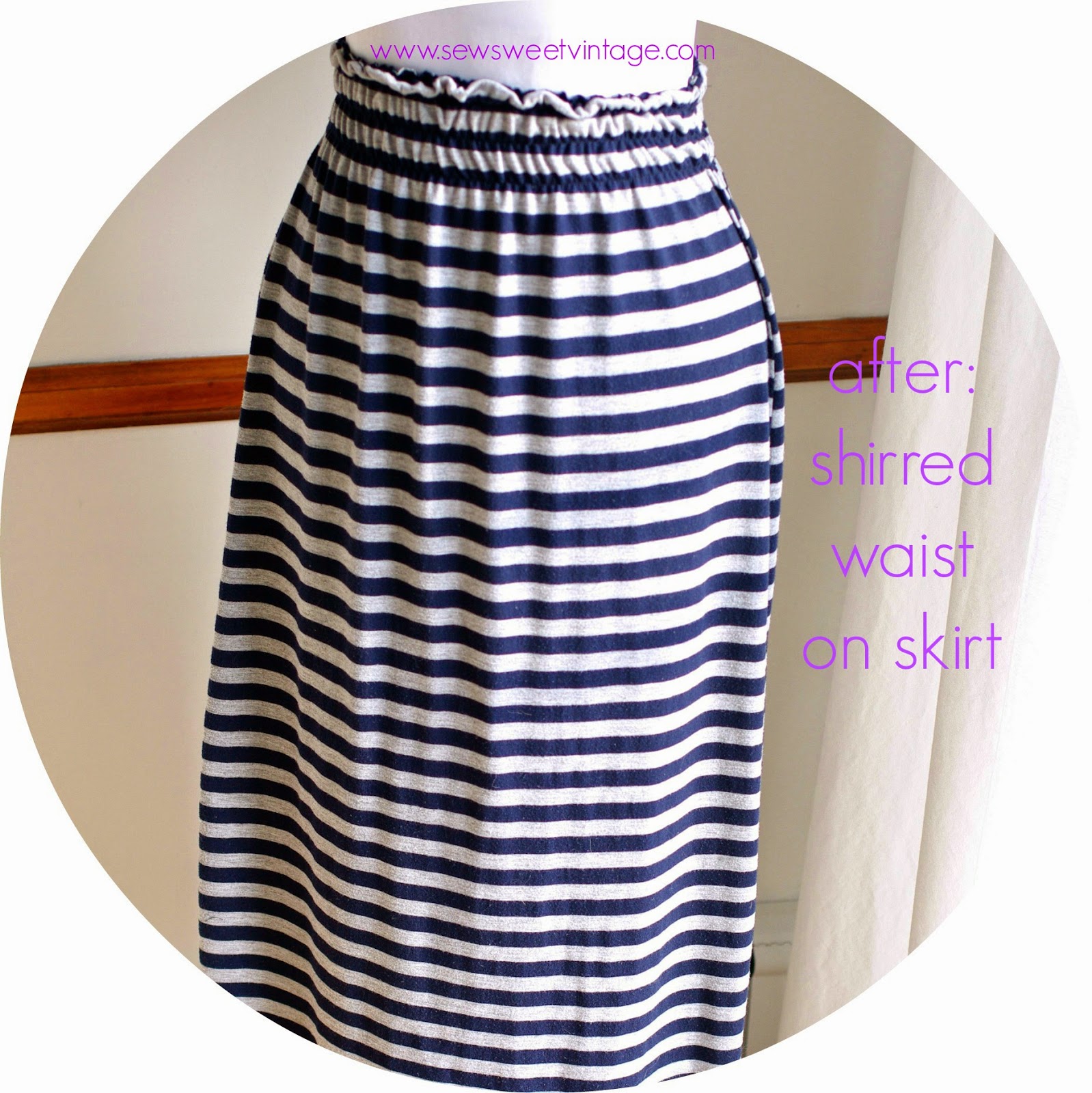 Sew Sweet Vintage howto refashion a maxidress into a skirt