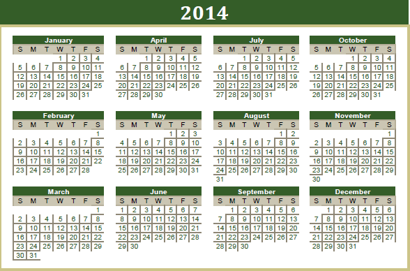 صور 2014 Calendar صور تقويم 2014 ميلادي Calendars Kalendar Calendario