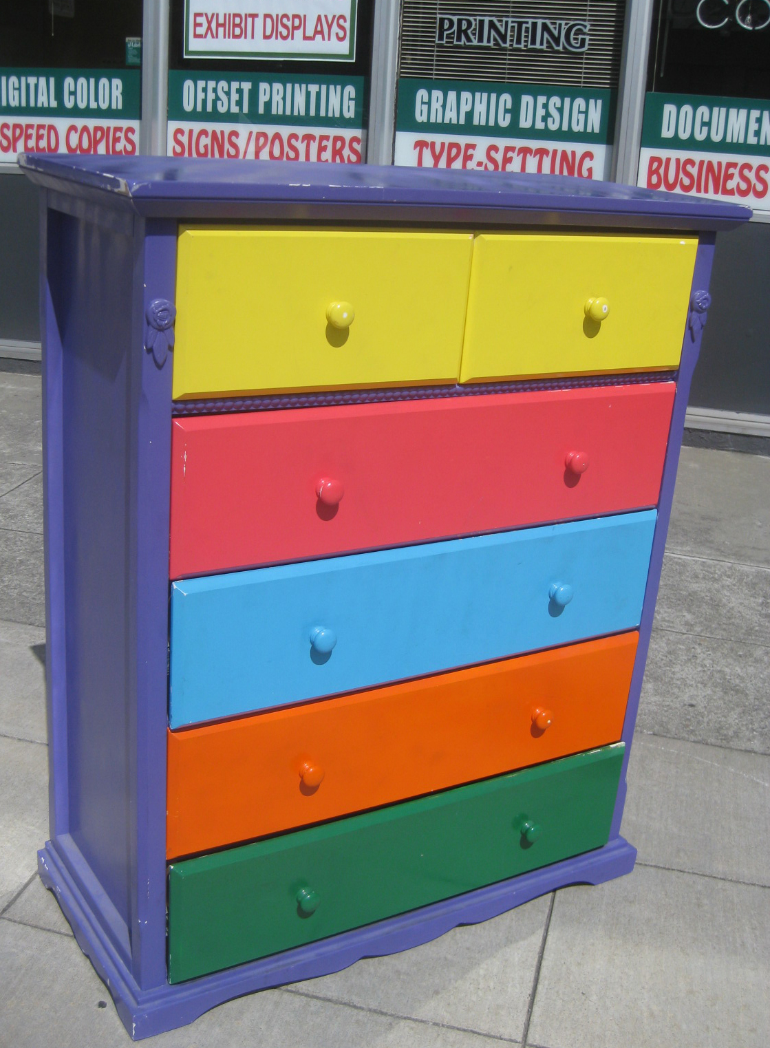 UHURU FURNITURE & COLLECTIBLES SOLD Colorful Chestnut Dresser 150