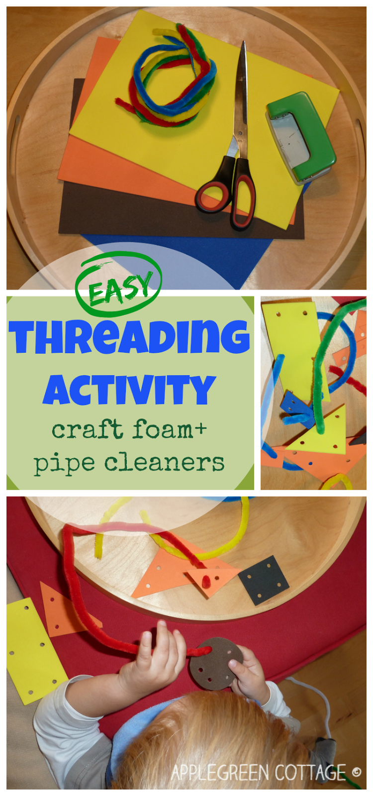 DIY a play set threading with pipe cleaners AppleGreen Cottage