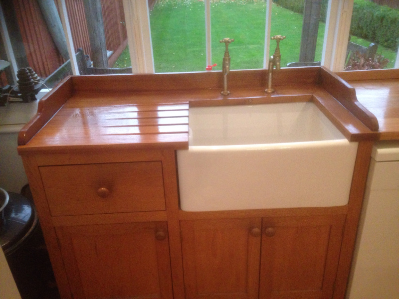 Wood Sanding and Finishing Cambridge UK Solid oak Wood Kitchen Worktop