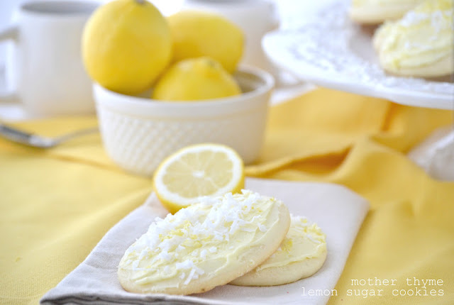 Lemon Sugar Cookies with Lemon Buttercream Frosting | www.motherthyme.com