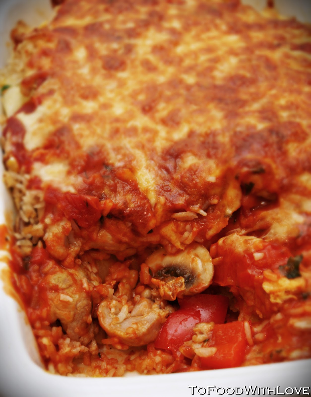 To Food with Love Cheesy Baked Tomato Rice