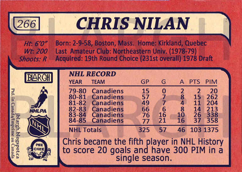 chris nilan Archives - Vintage Hockey Cards Report