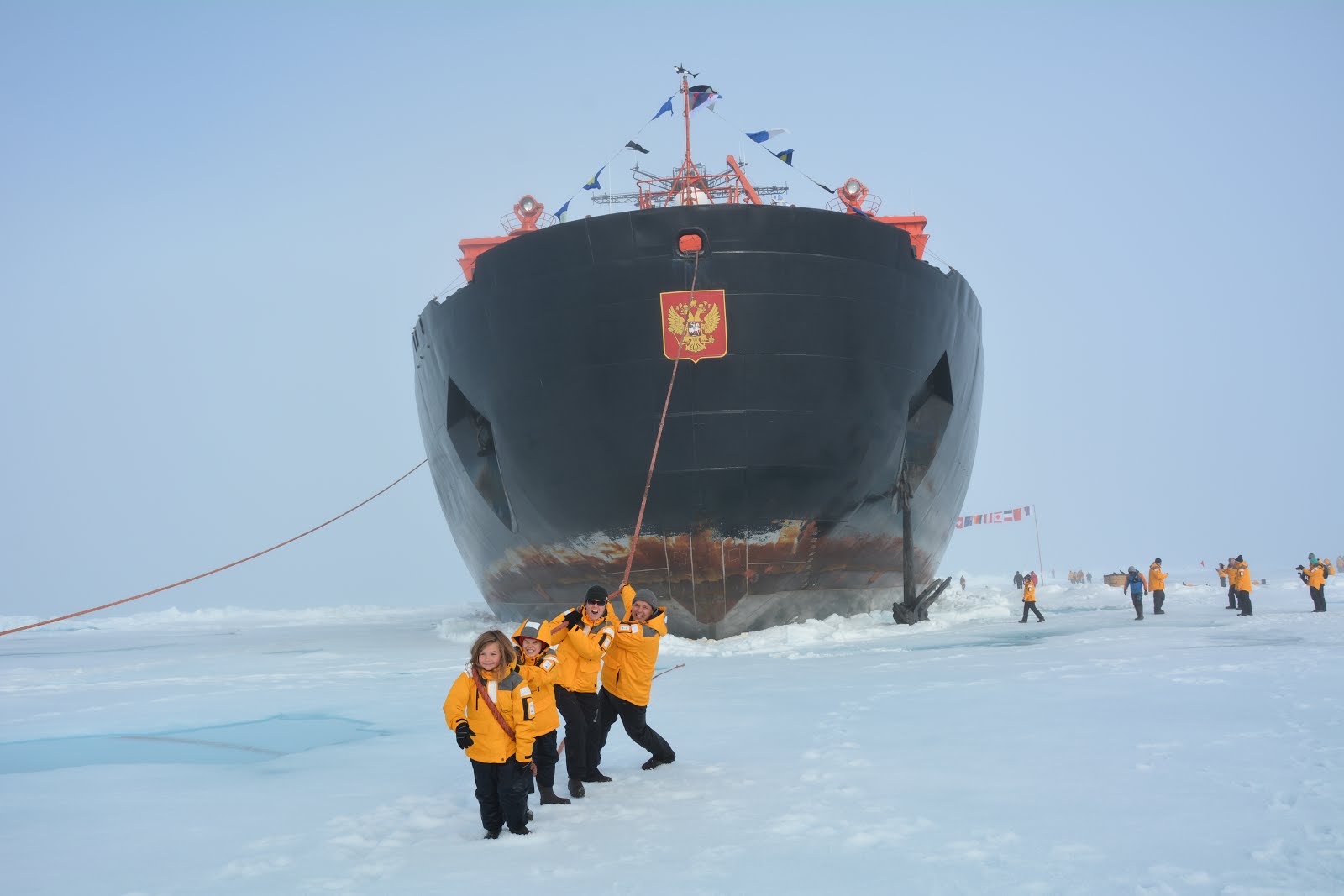 Pulling the ship to the North Pole