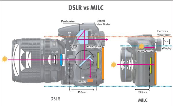 Image comparing DLSR and MILC camera: Intelligent Computing