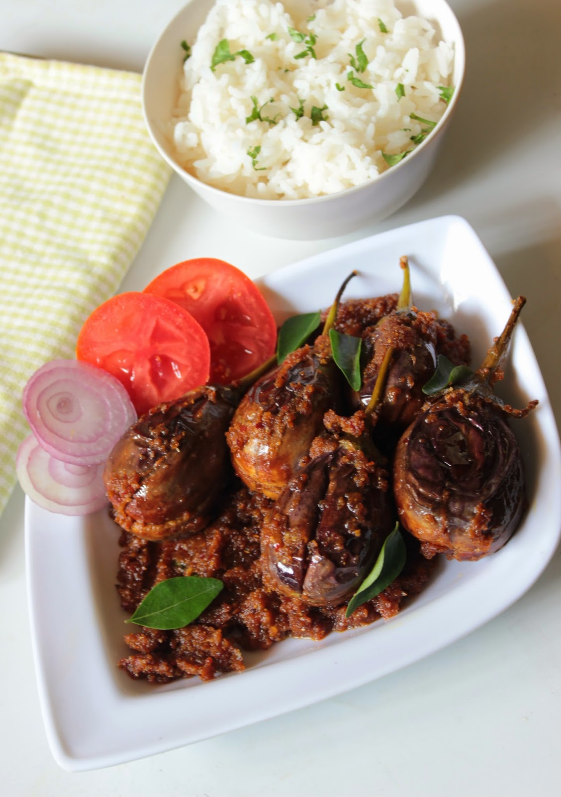 Dry Stuffed Brinjal Curry ennai kathirikai Home Cooks Recipe