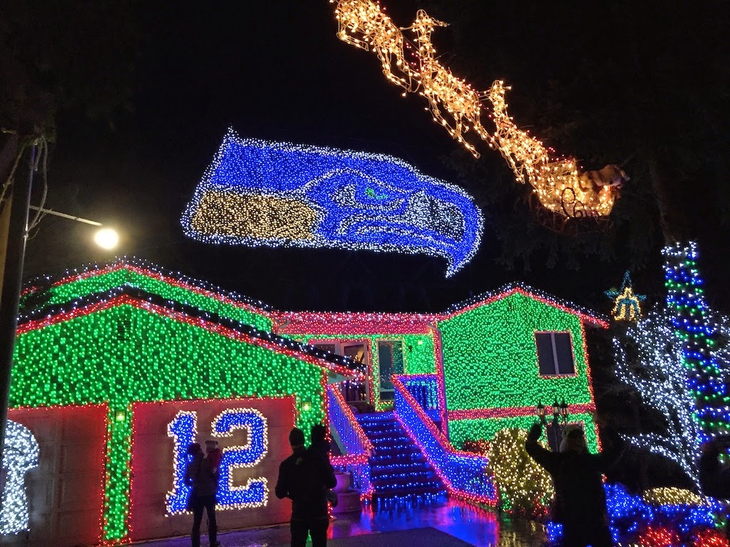 Joe's & Julia's Adventures Christmas Lights Seahawks Style