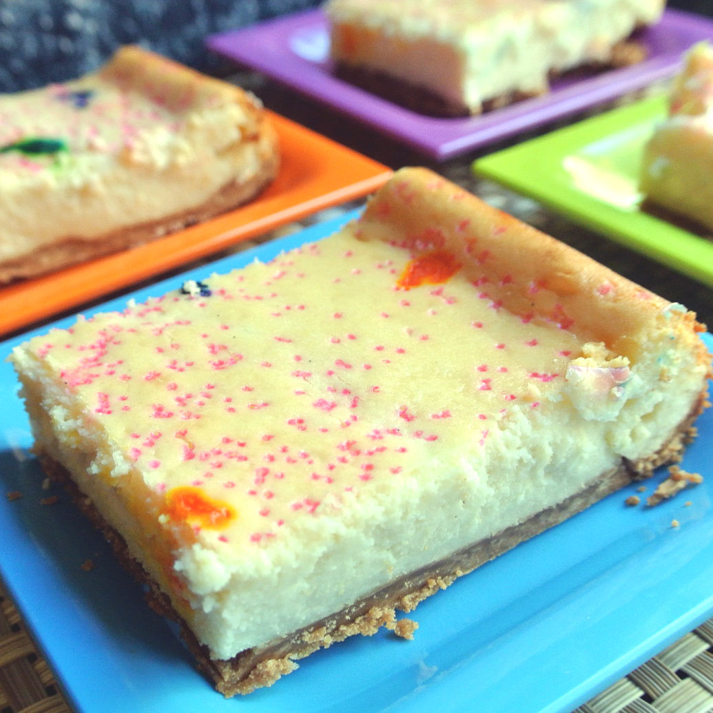 Mom, What's For Dinner? Cake Batter Cheesecake Bars