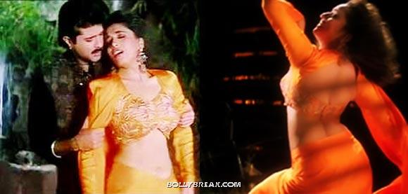 Madhuri Dixit in Beta in orange saree - (11) - Bollywood Actresses in Saree - Top 25 List