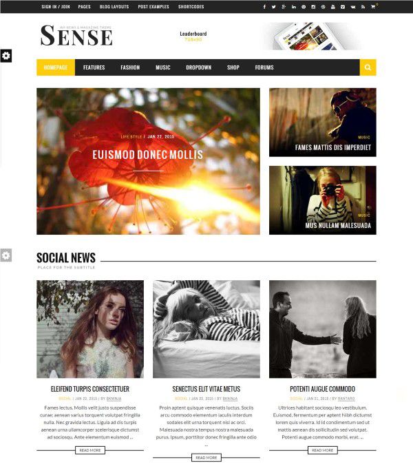 Sense blog magazine theme