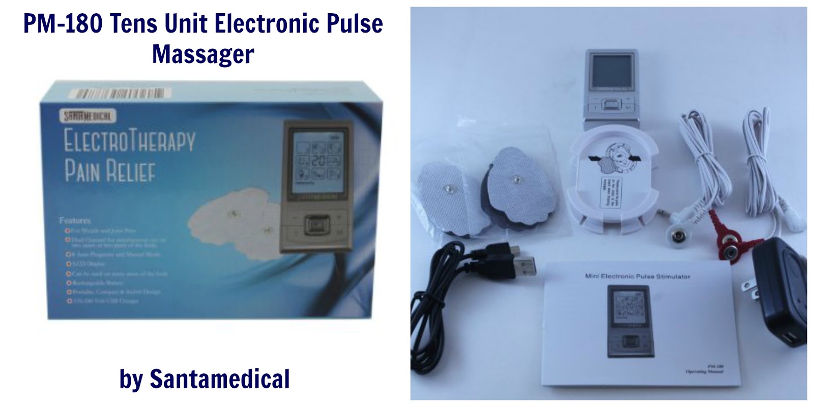 GlamRiver PM180 Tens Unit Electronic Pulse Massager by Santamedical