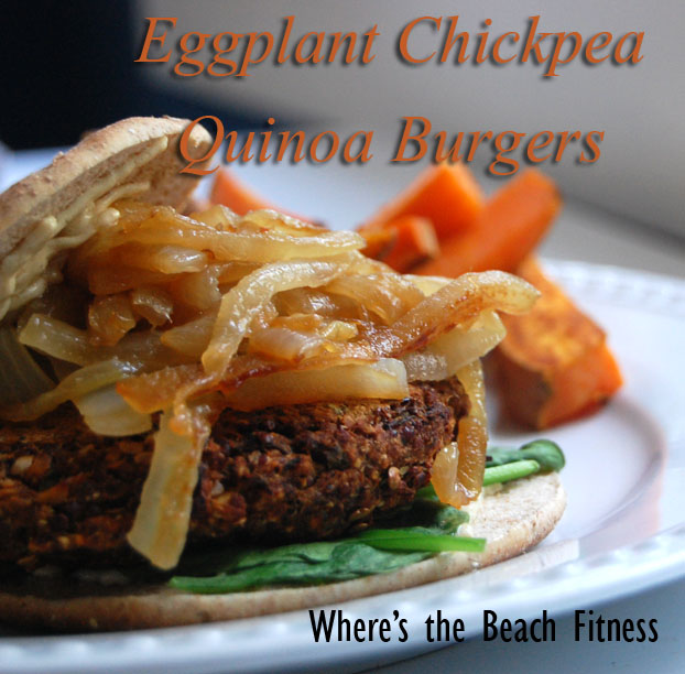 Eggplant Chickpea Quinoa Burgers