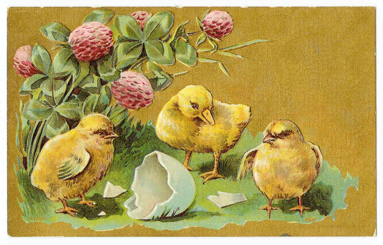 Antique Images Vintage Easter Clip Art Easter Postcard with Chicks