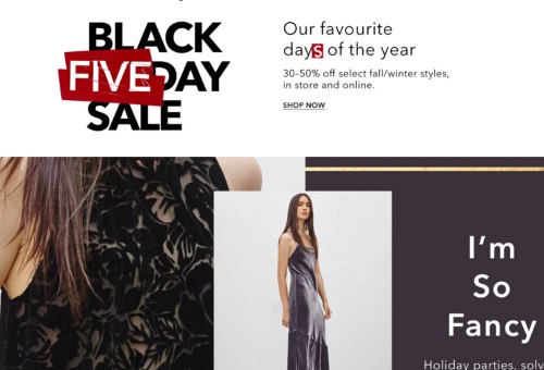 Aritzia Black Friday Black FiveDay Sale 30-5% Off