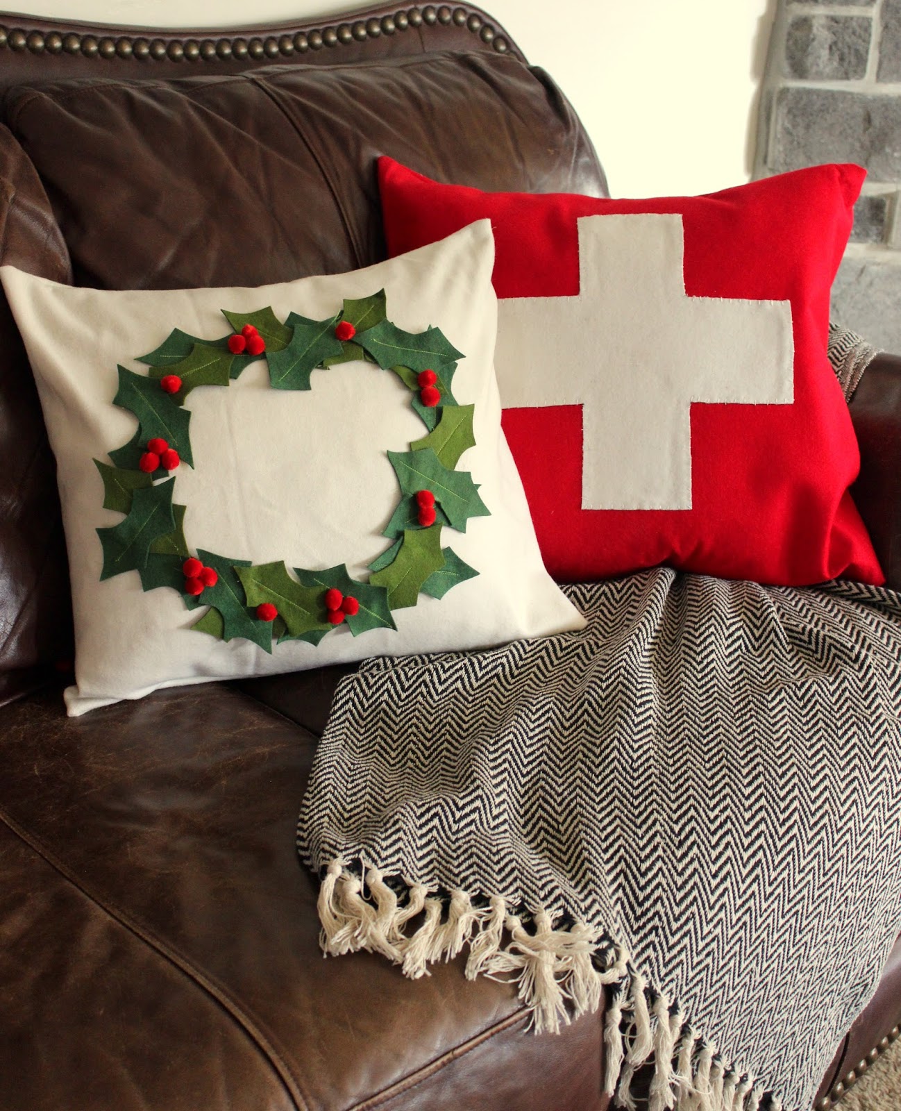 Tweetle Dee Design Co. DIY Christmas Wool Pillows Fresh Living