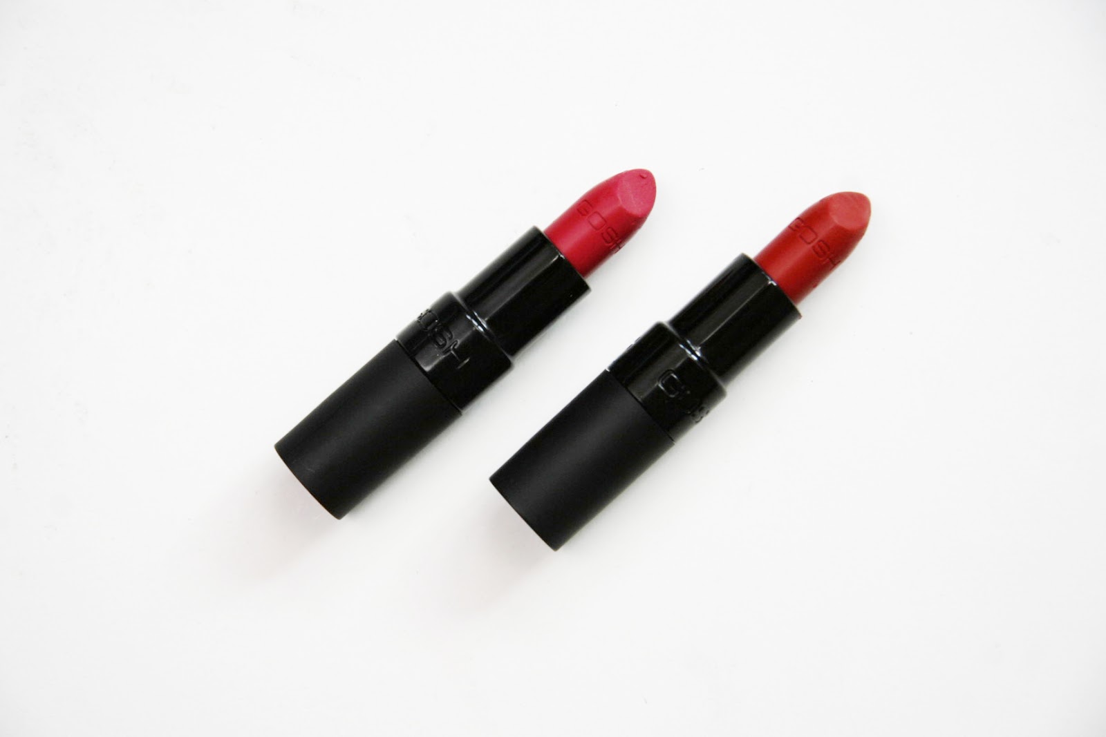 fun size beauty Gosh Velvet Touch Matte Lipsticks in Raspberry and
