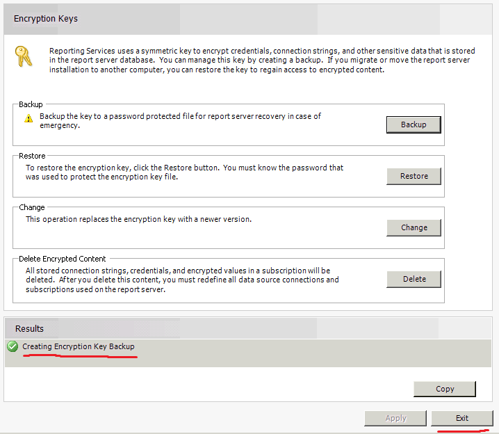 SQLBlog How to backup Encryption Key in SQL Server Reporting Services