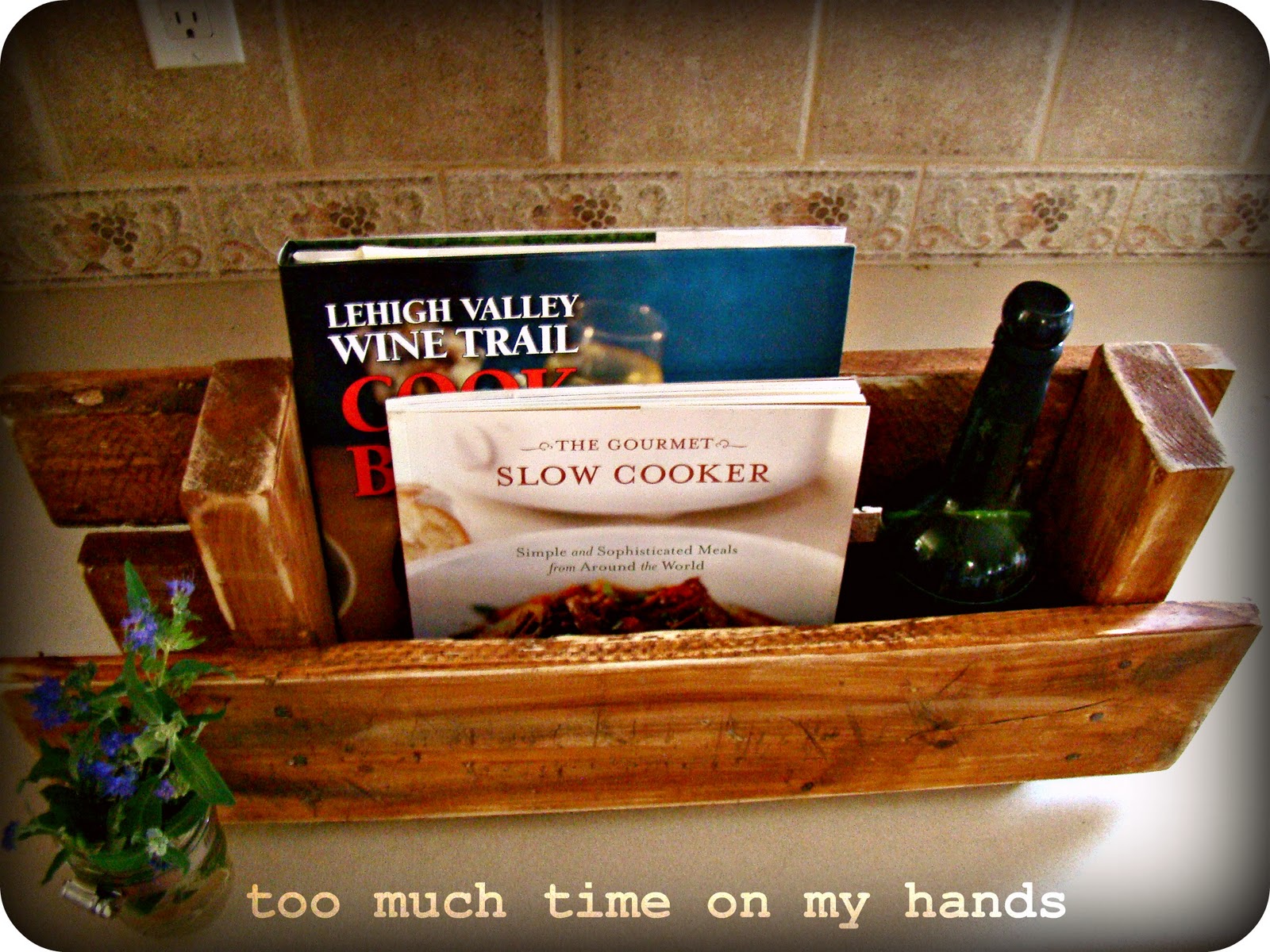 Too Much time on my hands Rustic Wood Pallet Shelf