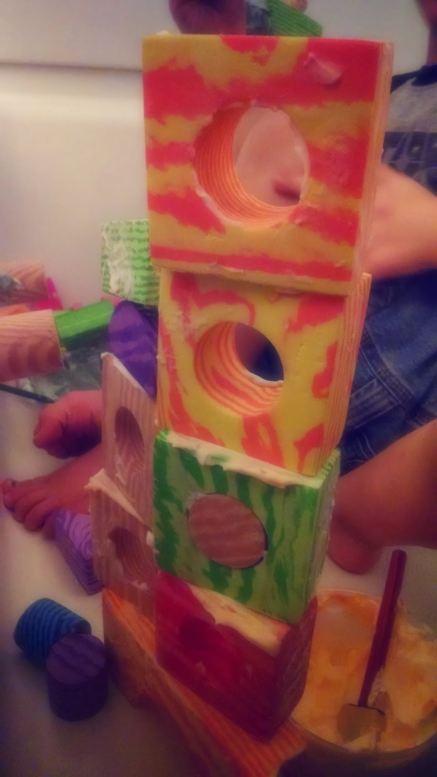 quiet activities for kids foam blocks