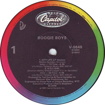 Boogie Boys ‎– City Life / A Fly Girl (1985, VLS, 256)