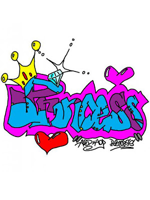 Beautiful Princess Graffiti Designs in the Wall