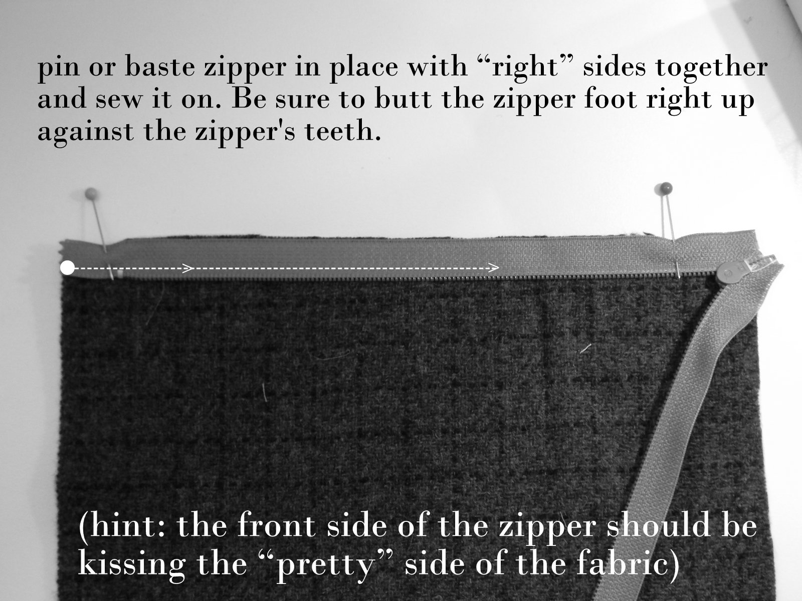 simply homemade Lesson 3 How to easily insert a zipper