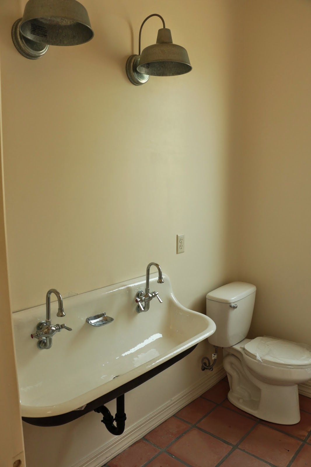 Kohler Brockway sink, chicago gooseneck wall mount faucets