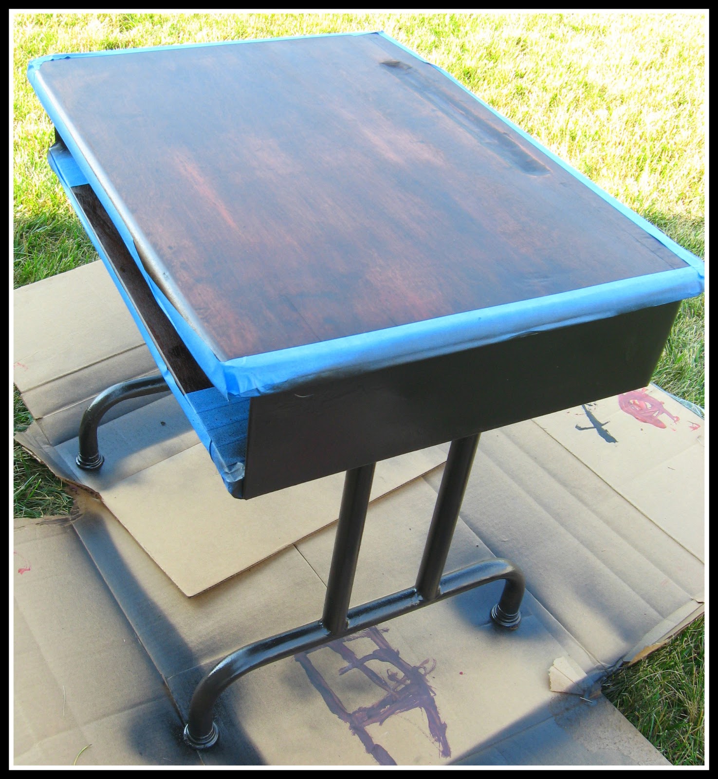 Gina's Craft Corner Refinished Homeschool Desk for my Kindergartner!