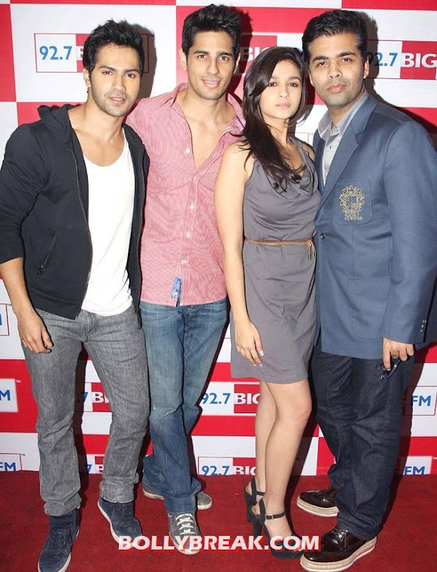 The team of student of the year looking their best - Alia bhatt and karan johar -Student of The Year Promotion 