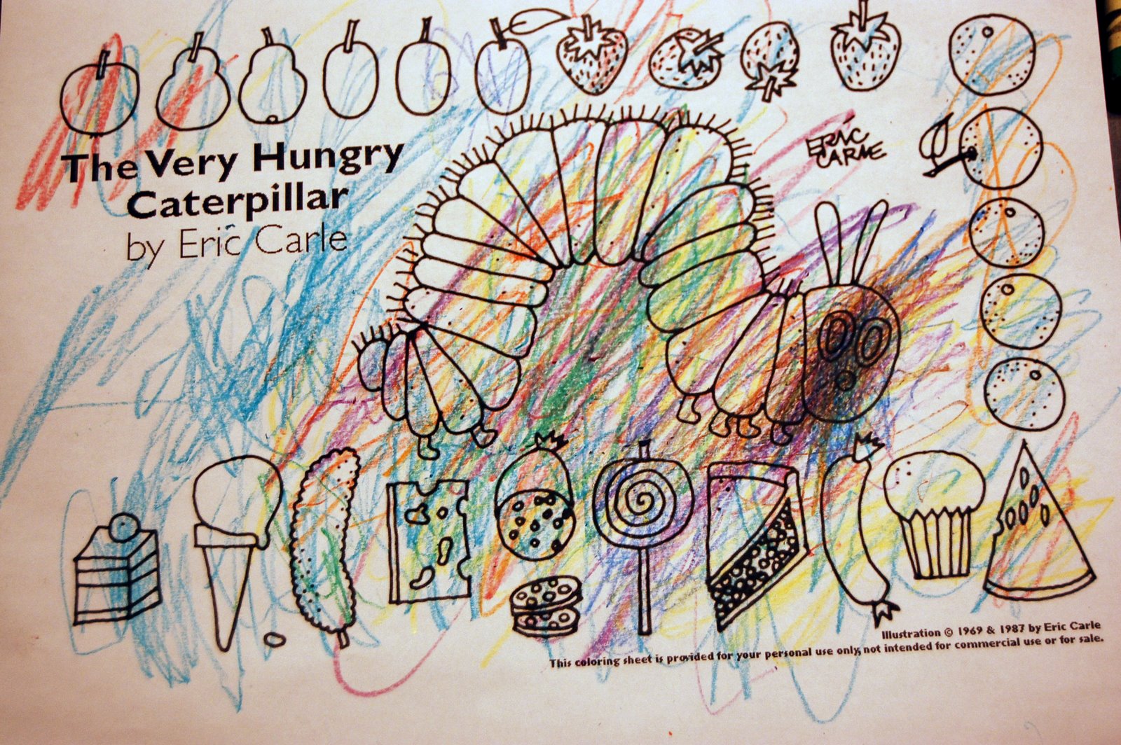 Pack Snacks: Very Hungry Caterpillar coloring pages