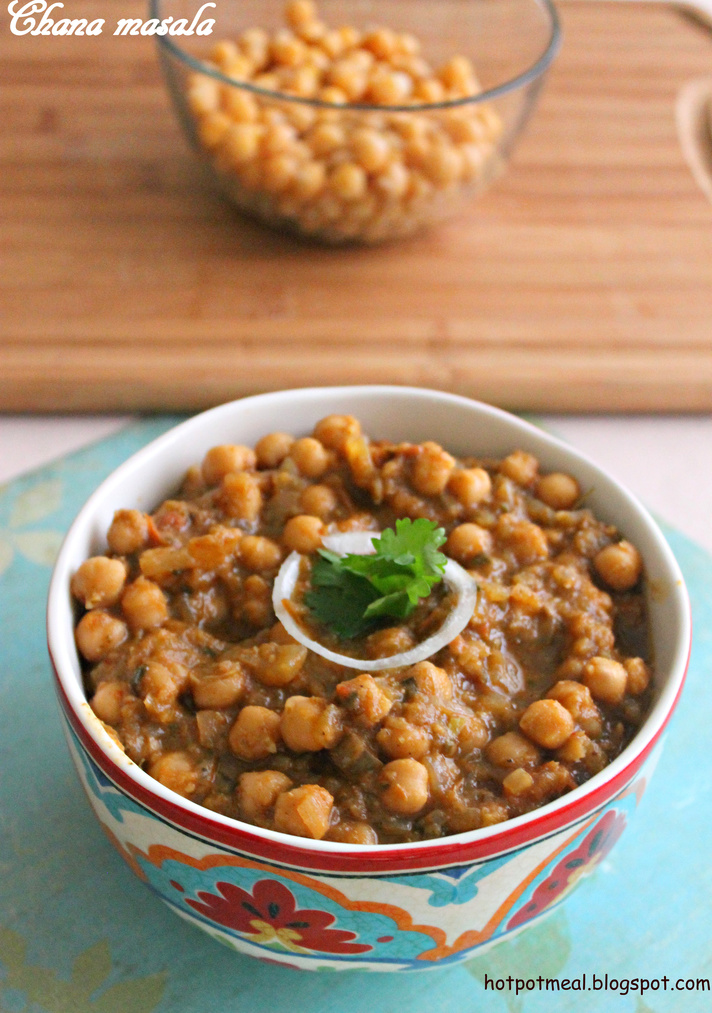 Hot pot cooking Chana masala Chickpeas masala