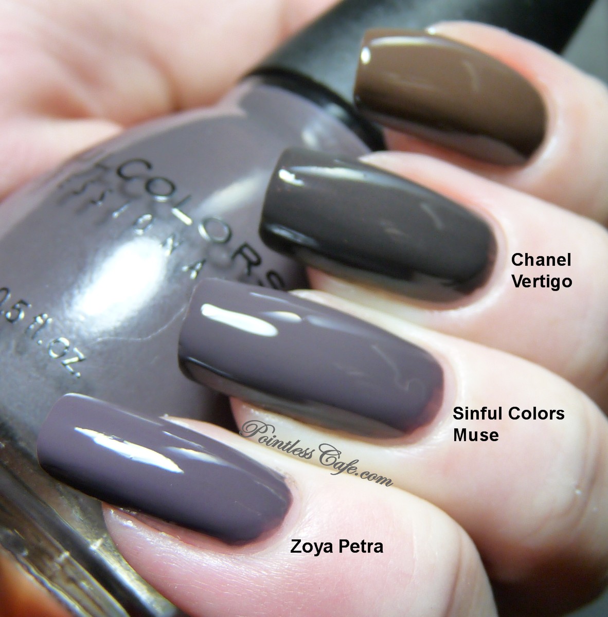 Comparison Request Sinful Colors Muse Vs Zoya Petra Pointless Cafe