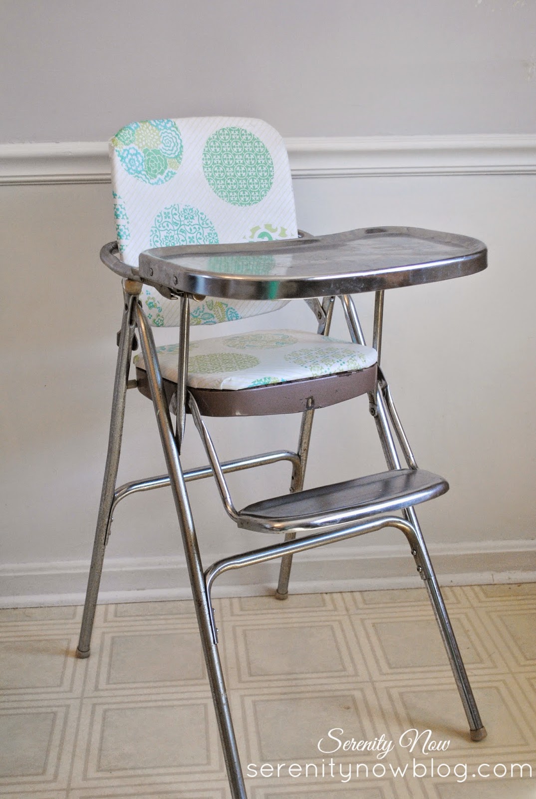 Serenity Now Vintage Stainless Steel High Chair Makeover