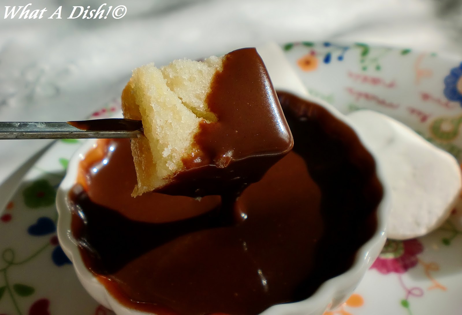 What A Dish! Chocolate Fondue + Yummy Pound Cake Recipe