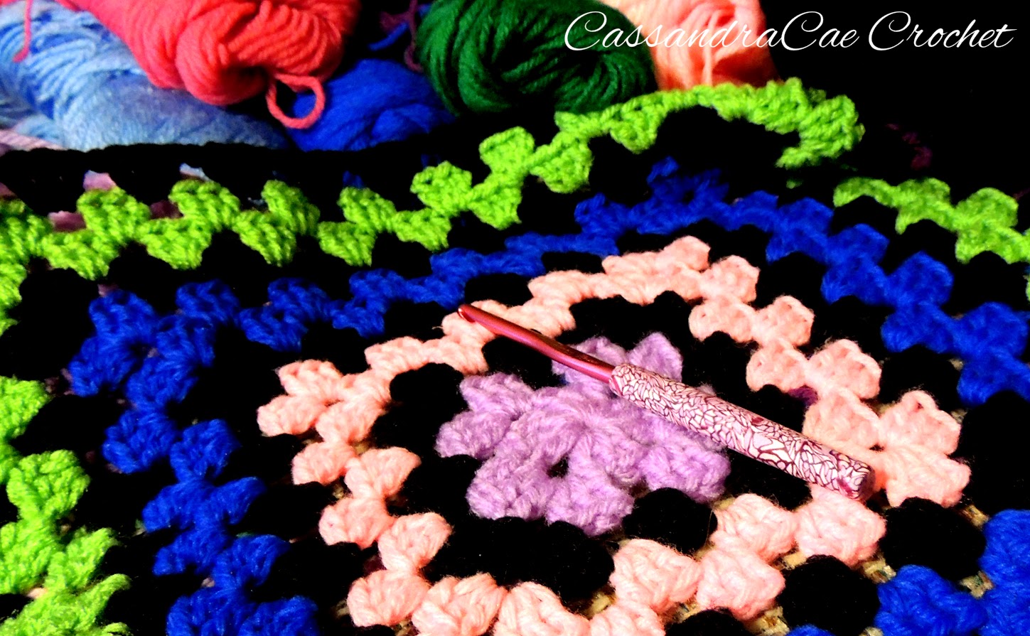 Stained Glass Granny Square Afghan Crochet