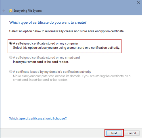 choose certificate type to create on windows 10 choose certificate type to create on windows 10