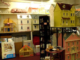 Display of dolls' houses for sale at The Doll House in Mont Albert.