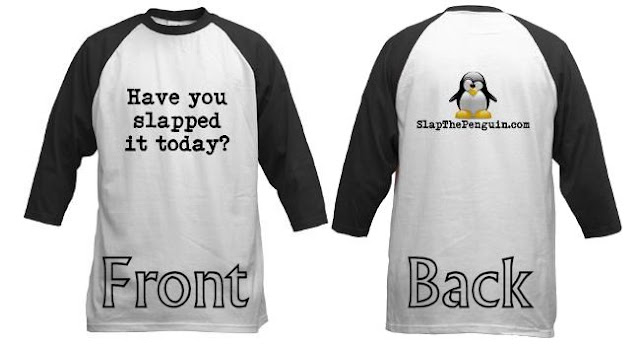 Front and back view of the Slap the Penguin Jersey