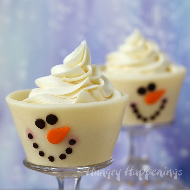 Edible Cupcake Wrappers White Chocolate Snowman Hungry Happenings