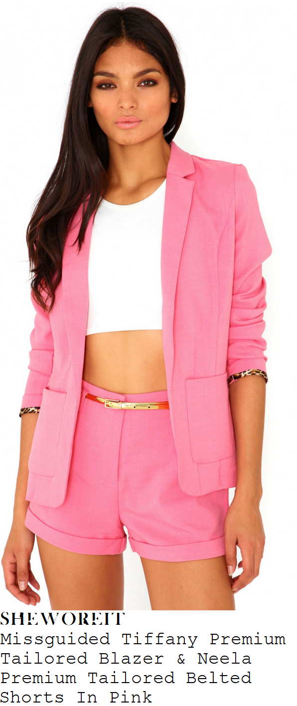 sheworeit Sam Faiers' Missguided Premium Tiffany Candy Pink Tailored