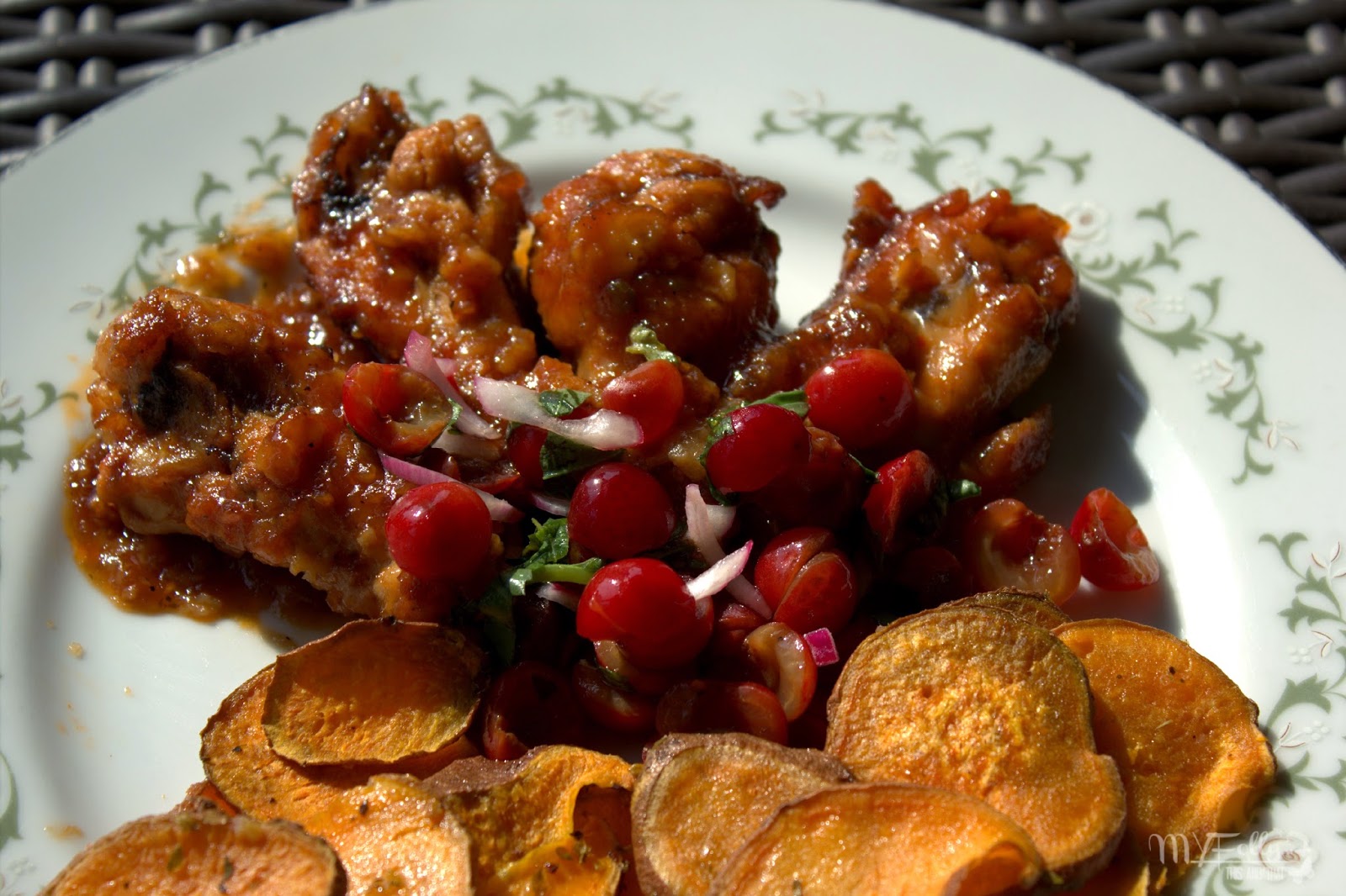 This and that Oven Cherry Jalapeno BBQ Chicken with Cherry Salsa