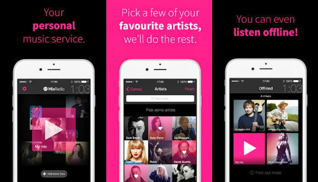 MixRadio app on iPhone